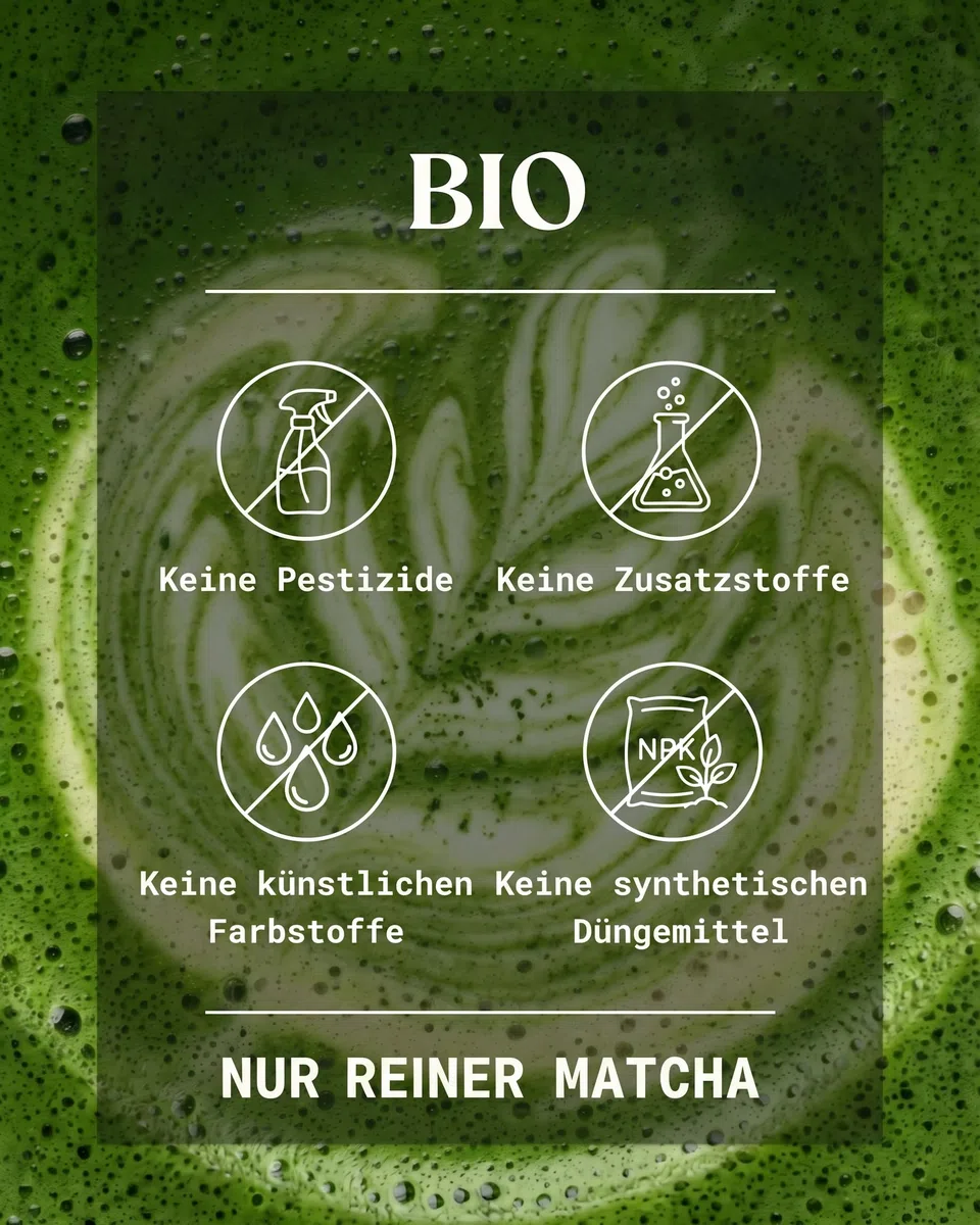 NaturaleBio Matcha Tee Pulver Bio - Premium-Qualität - 100g. Original Green Tea aus Japan. Japanischer ideal zum Trinken. Grüntee für Latte, Smoothies Getränk. Hergestellt in Uji, Kyoto.