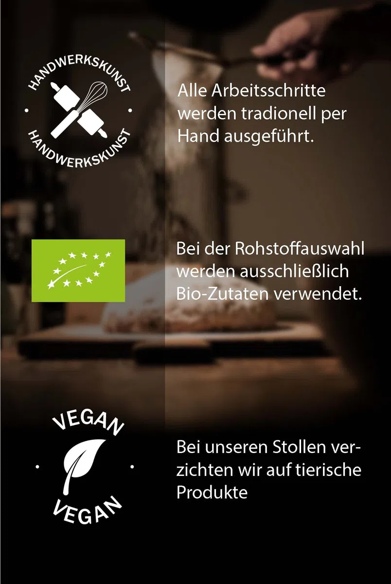 Bäckerei Spiegelhauer Bio Stollen vegan 1 kg lactosefrei