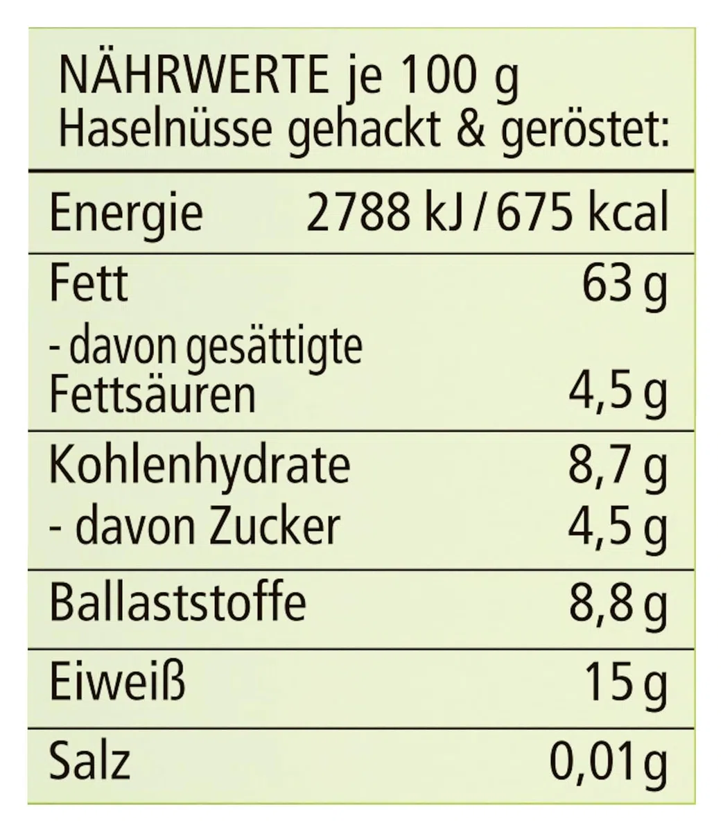 Dr. Oetker Haselnüsse gehackt, 5 x 100 g Beutel, geröstete und zerkleinerte Haselnüsse, zum Backen und Dekorieren von Kuchen, Torten & Desserts, verzehrfertig, vegan