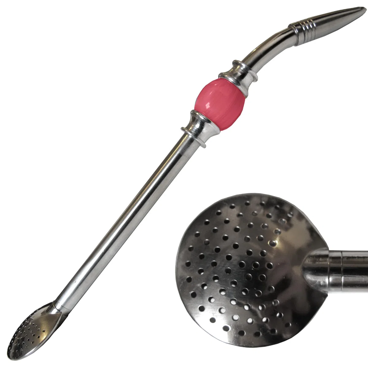 Exquisite Luxus brasilianisches Bomba mit Rot Bead – Bombilla für Yerba Mate
