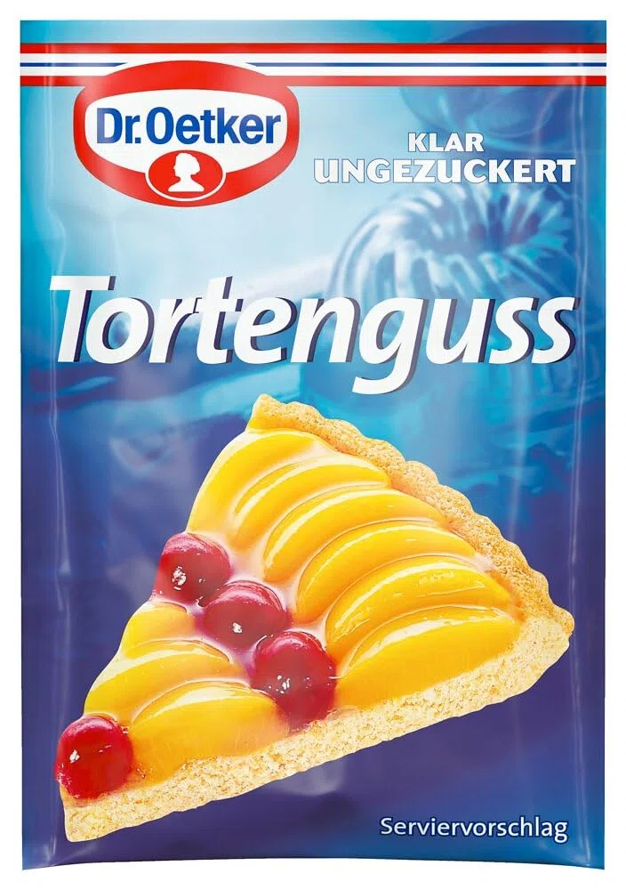 Dr. Oetker Tortenguss klar, 11er Pack (11 x 3 x 12g), glänzender Überzug für alle Arten von Fruchtkuchen und Obsttorten