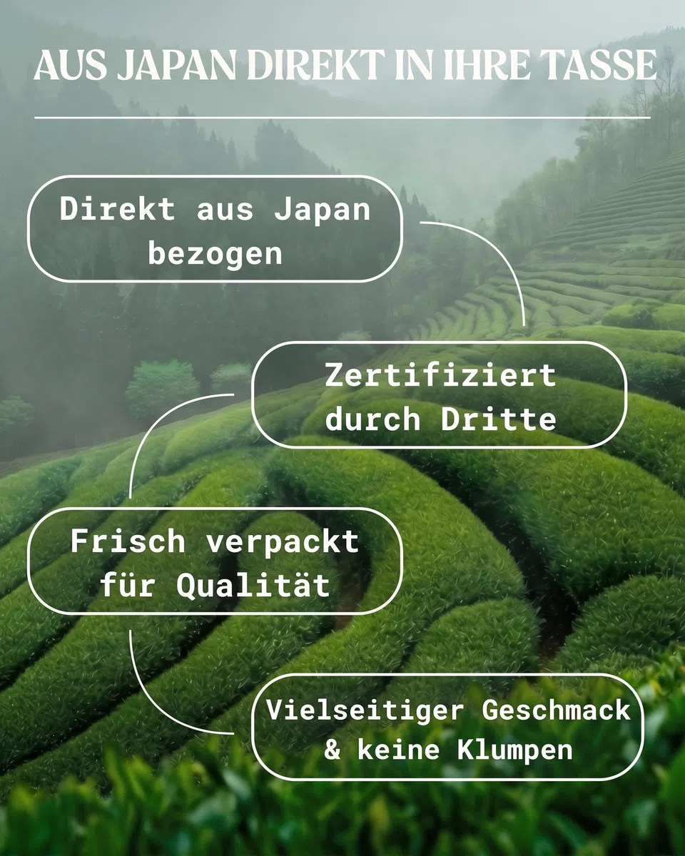NaturaleBio Matcha Tee Pulver Bio - Premium-Qualität - 100g. Original Green Tea aus Japan. Japanischer ideal zum Trinken. Grüntee für Latte, Smoothies Getränk. Hergestellt in Uji, Kyoto.