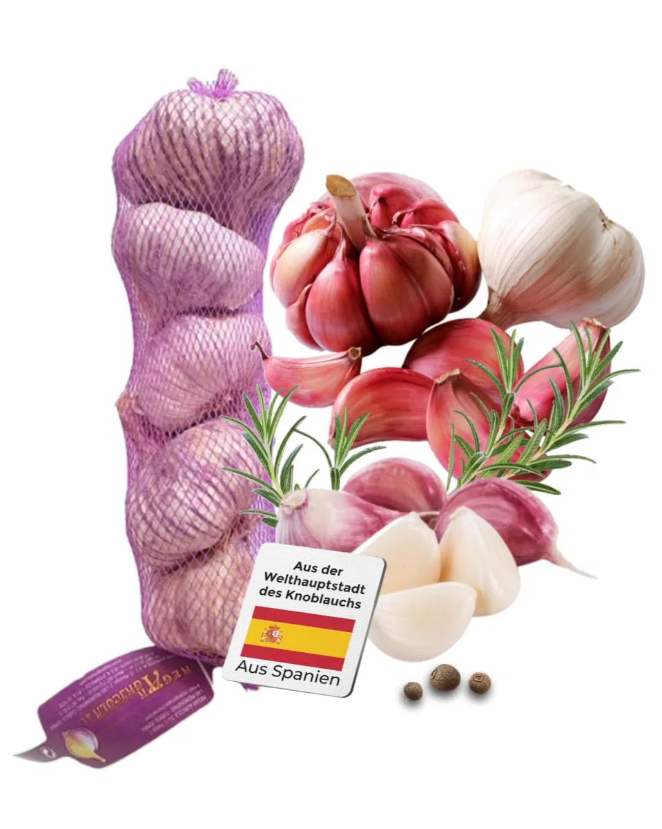 Hochwertiger violetter Knoblauch - aus Spanien - eine der edelsten Knoblauchsorten der Welt (500 g)
