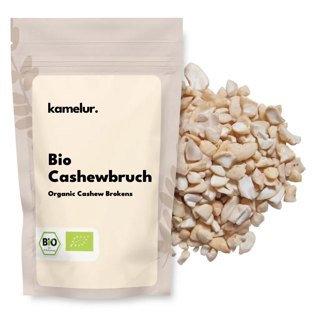 Kamelur 1kg BIO Cashewbruch natur - Cashewkerne unbehandelt und ohne Zusätze aus kontrolliert biologischem Anbau