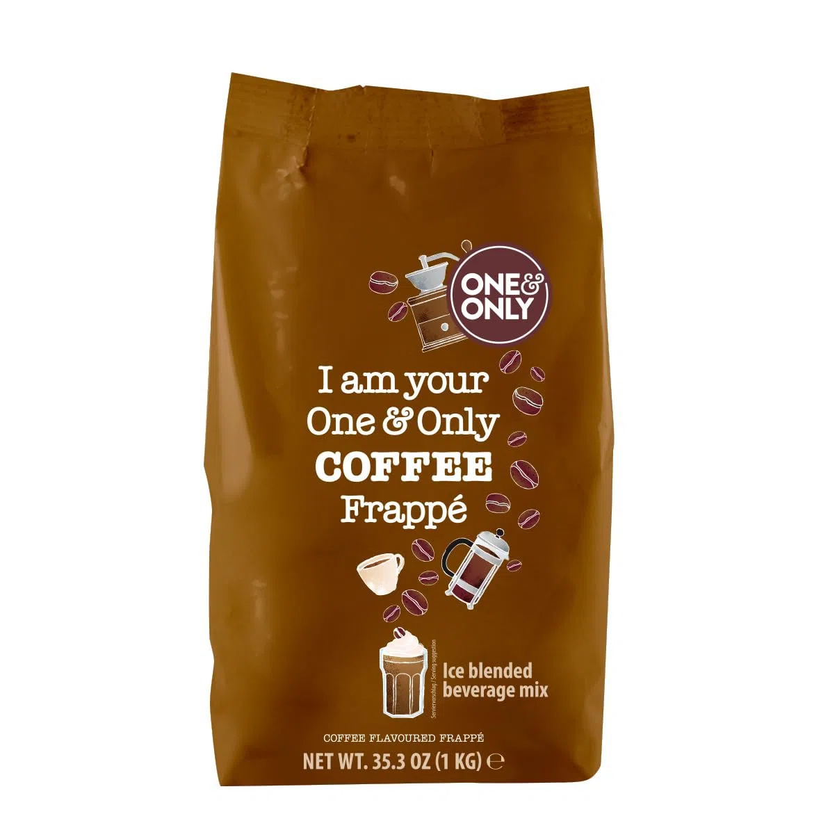 One&Only Frappé Powder Coffee Flavoured 1 kg - Getränkepulver mit Kaffee zur Zubereitung eines Frappés im Mixer