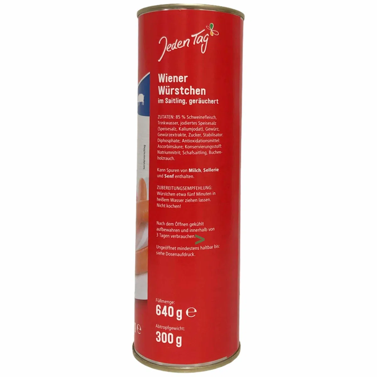 Jeden Tag Wiener Würstchen im Saitling geräuchert 3er Pack (18x50g) + usy Block