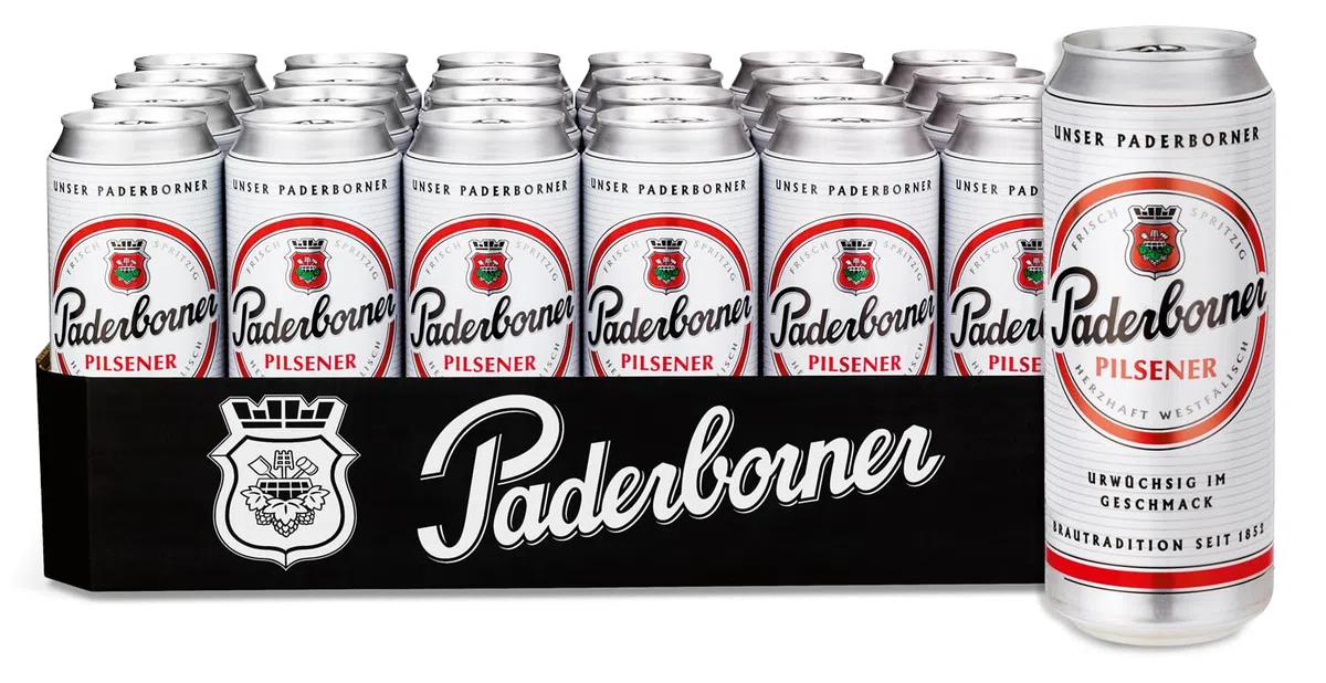 Paderborner Pilsener Bier, mild süffiges Pils, Dosenbier EINWEG (24 x 0.5 L Dose)