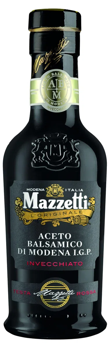 Mazzetti Testa Rossa Aceto Balsamico di Modena I.G.P. 250ml – Fünf Weinblätter Qualität – Premium Balsamico-Essig zum Verfeinern von Salat, Fleisch & Desserts