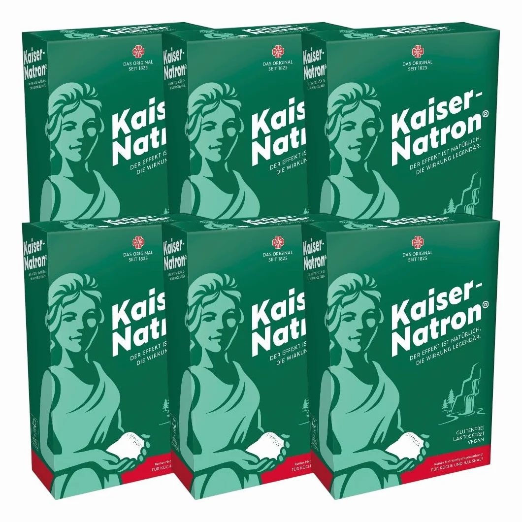 Kaiser Natron Pulver 6 x 250g | Reines Natriumhydrogencarbonat für Küche und Haushalt, Pulver, Glutenfrei, Vegan, Laktosefrei