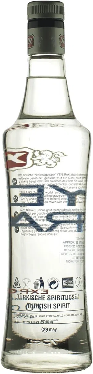 Yeni Rakı 1937 70cl | 45% Vol. | Nr.1 Rakı-Marke der Welt | Premium Türkischer Anislikör | 500 Jahre Rakı-Kultur | Preisgekrönt | Ideal für Rakı-Cocktails | Made in Türkiye, Hergestellt in der Türkei