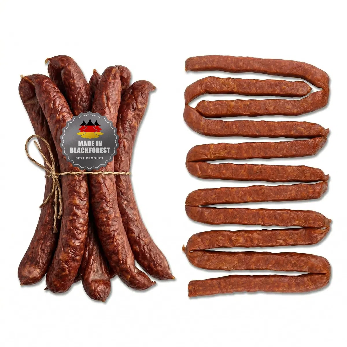 Schwarzwaldmetzgerei - Rohwürste - Set - 5 Paar Bauernwürste und 5 Paar Landjäger