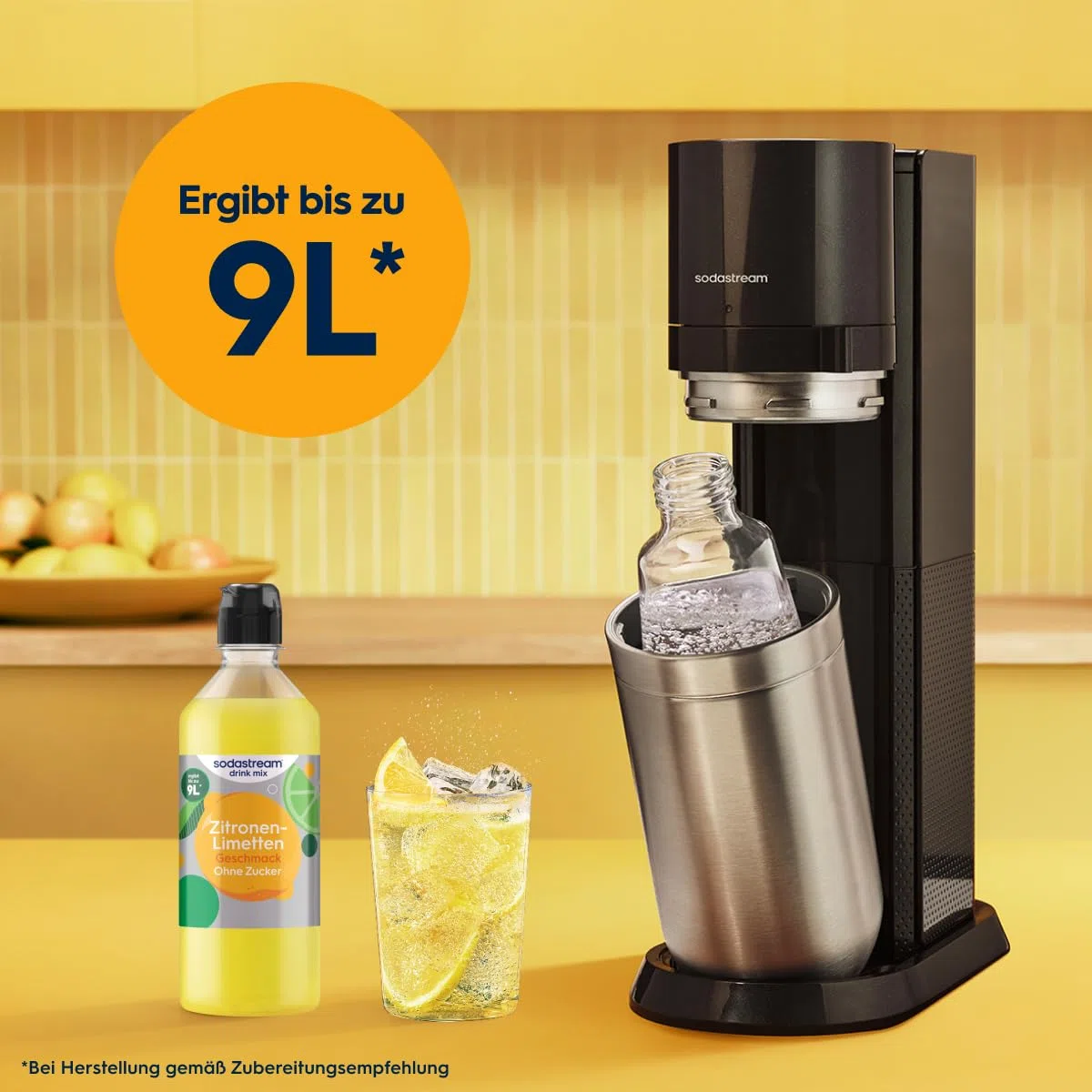 Sodastream drink mix Zitrone-Limette ohne Zucker – zuckerfreier Sirup für gesprudeltes & stilles Wasser, 4er Pack (4 x 440 ml),ergibt bis zu 9L Fertiggetränk