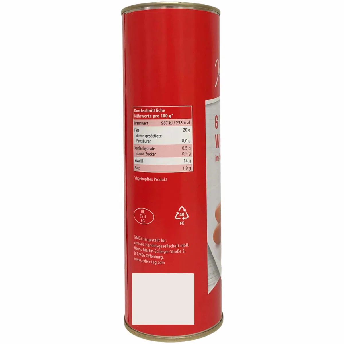 Jeden Tag Wiener Würstchen im Saitling geräuchert 3er Pack (18x50g) + usy Block
