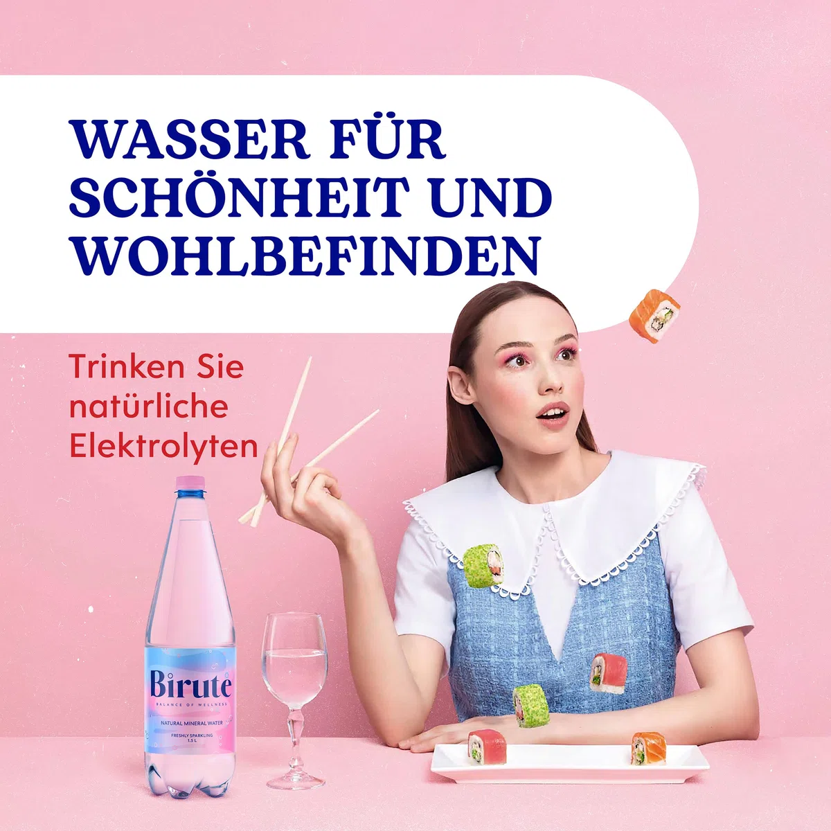 BIRUTE Natürliches Mineralwasser mit Kohlensäure 500 ml (12er Pack) Für maximale Hydratation, Reich an Essenziellen Mineralien wie Calcium, Magnesium, Perfekt Ausgewogene Natürliche Elektrolyte