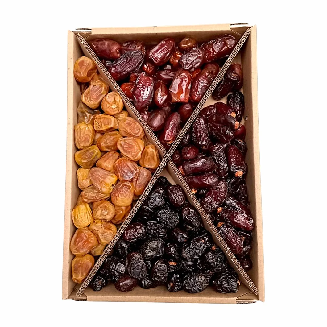 Tomoor Premium-Dattel-Mischbox, 2kg, Ajwa, Safawi, Khodari und Sukkari Datteln aus Saudi-Arabien, Natürliche Energiequelle