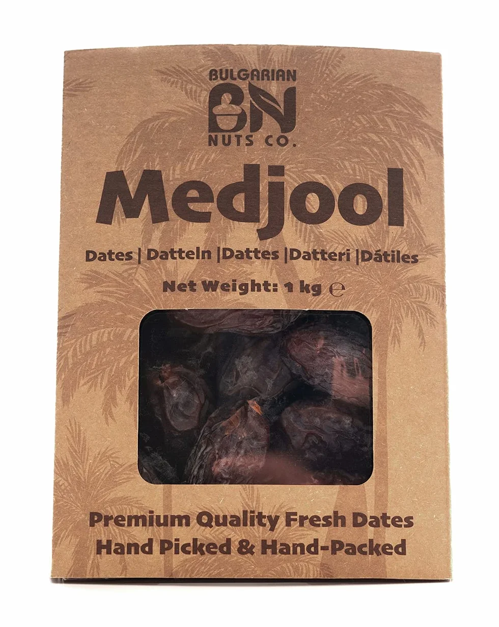 1 kg Frische Medjool-Datteln mit Kern – Groß, natürlich süß, ohne Zuckerzusatz, 100% pur und natürlich, frei von Zusatz- und Konservierungsstoffen – weicher, saftiger und energiereicher Snack
