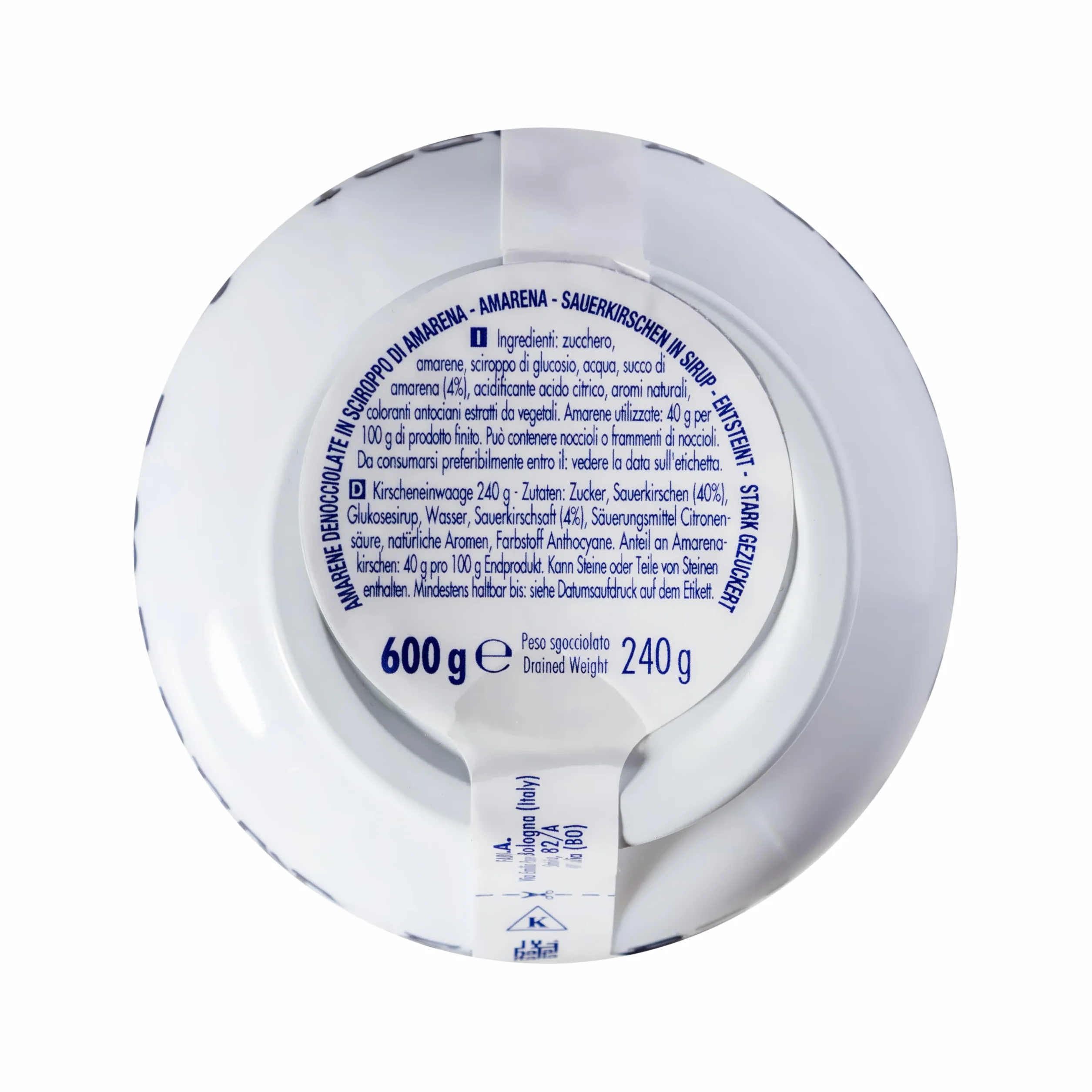 Fabbri Amarenakersen 600g Becher (Amarena Kirschen)