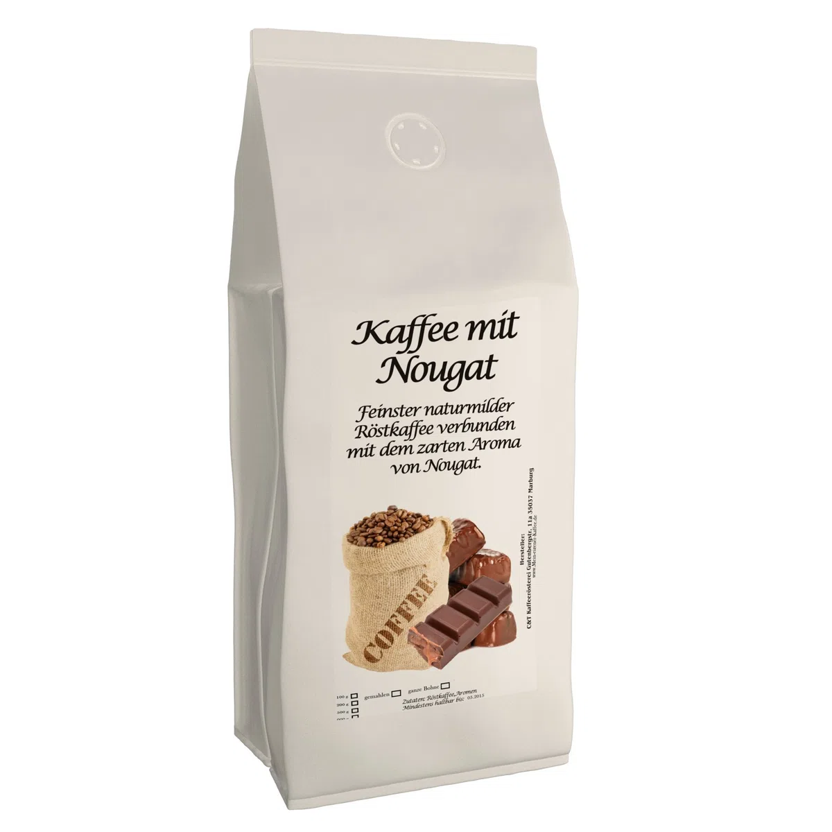 C&T Aromakaffee - Aromatisierter Kaffee gemahlen - Nougat 500 g - Privatrösterei Spitzenkaffee Flavoured Coffee