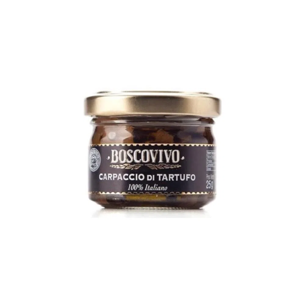 Boscovivo schwarze Trüffelscheiben im Glas, Trüffel in Scheiben, Tuber Aestivum, Sommertrüffel, gerieben, 50 g