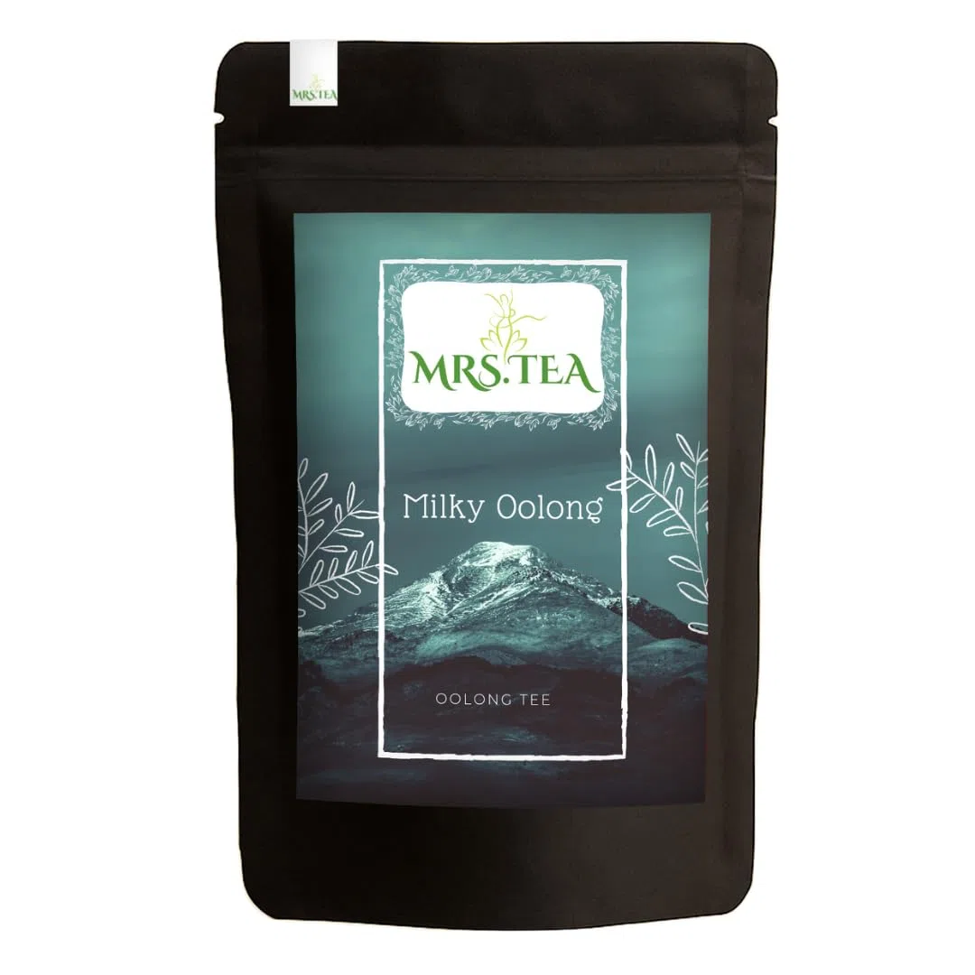 Mrs. Tea Milky Oolong Tee | Premium Oolongtee mit Grüntee Charakter, Halbfermentierter Grüner Tee Lose | Cremige Milchnote | Chinesischer Oolong Tea 90 g