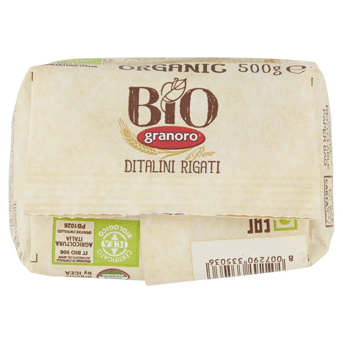 Bio granoro Integral gestreifte Fingern, 500g (Packung mit 4)