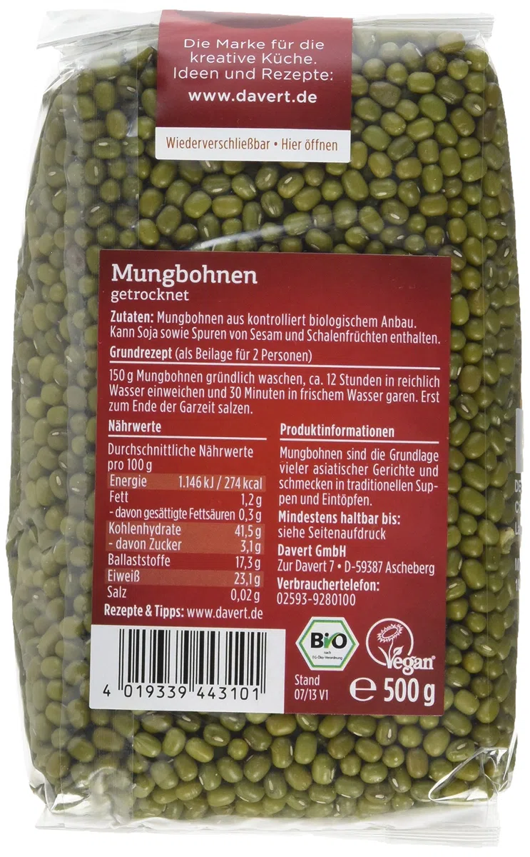 Davert Mungbohnen,4er Pack