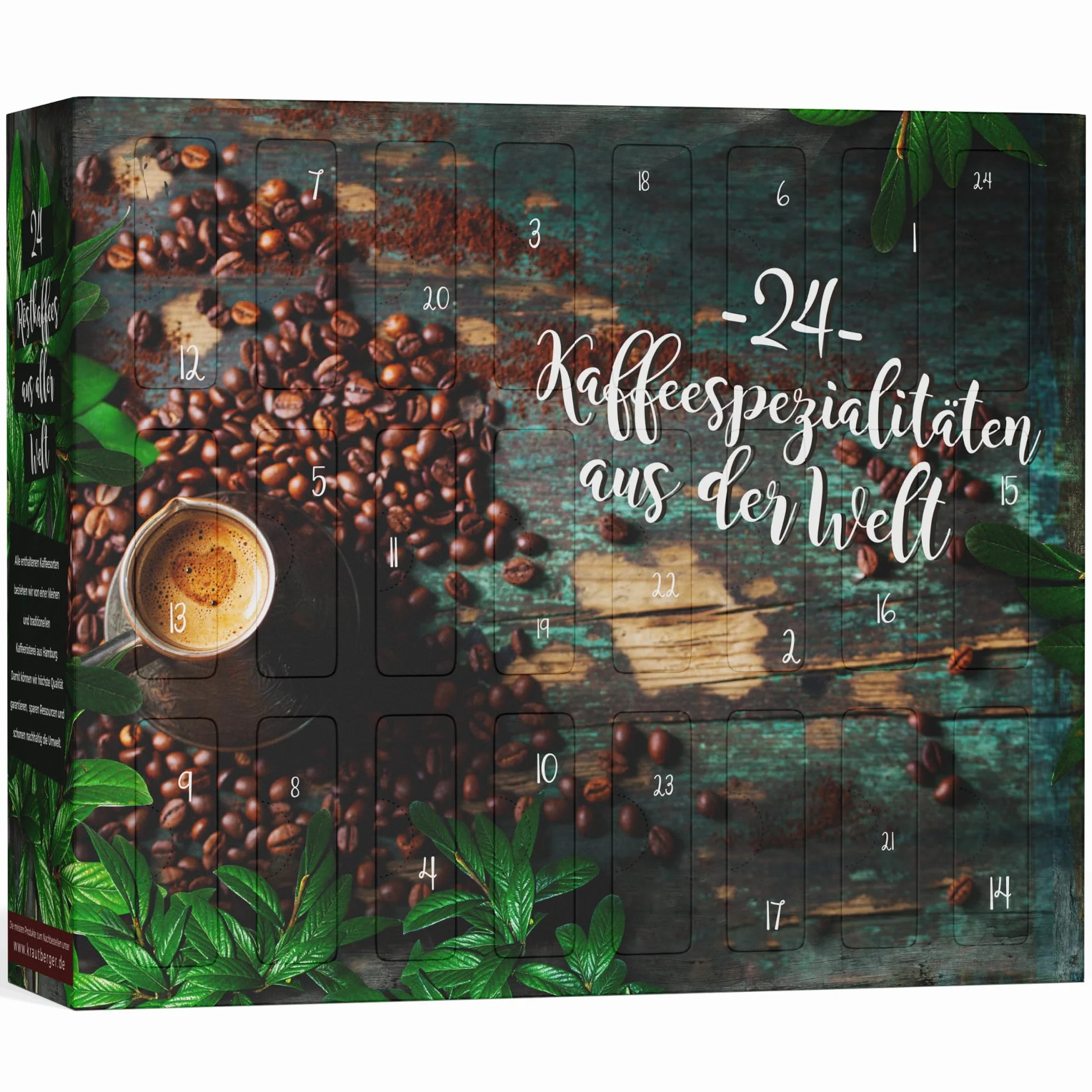 BOXILAND® Gemahlener Kaffee Adventskalender 2025 [GEHMALEN & FAIRTRADE] – 24 köstliche Spezialitätenkaffees aus aller Welt – Nachhaltiger Weihnachtskalender für Genießer