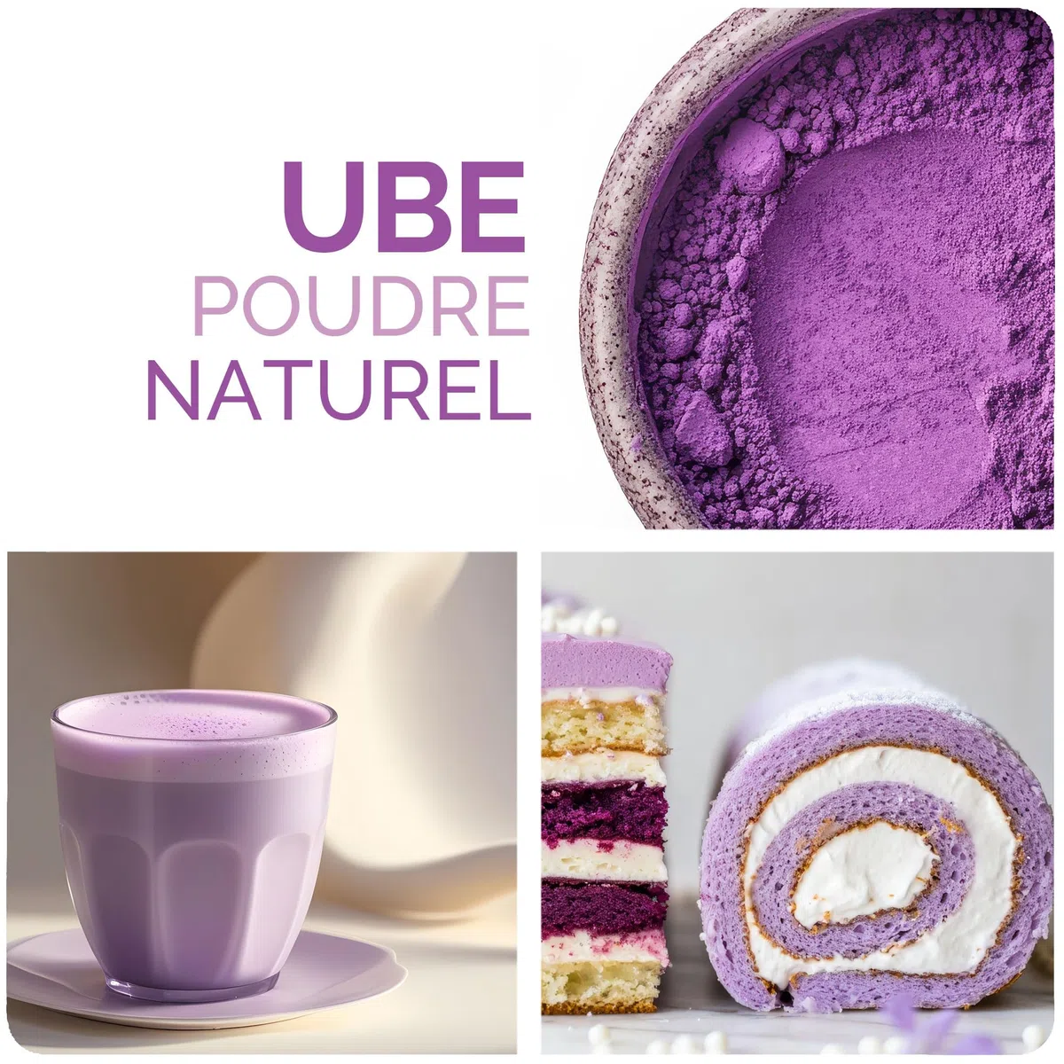 Herbes du Monde - Ube Pulver 100 g - Violette Yamswurzel aus den Philippinen - Für Smoothies, Latte und Desserts