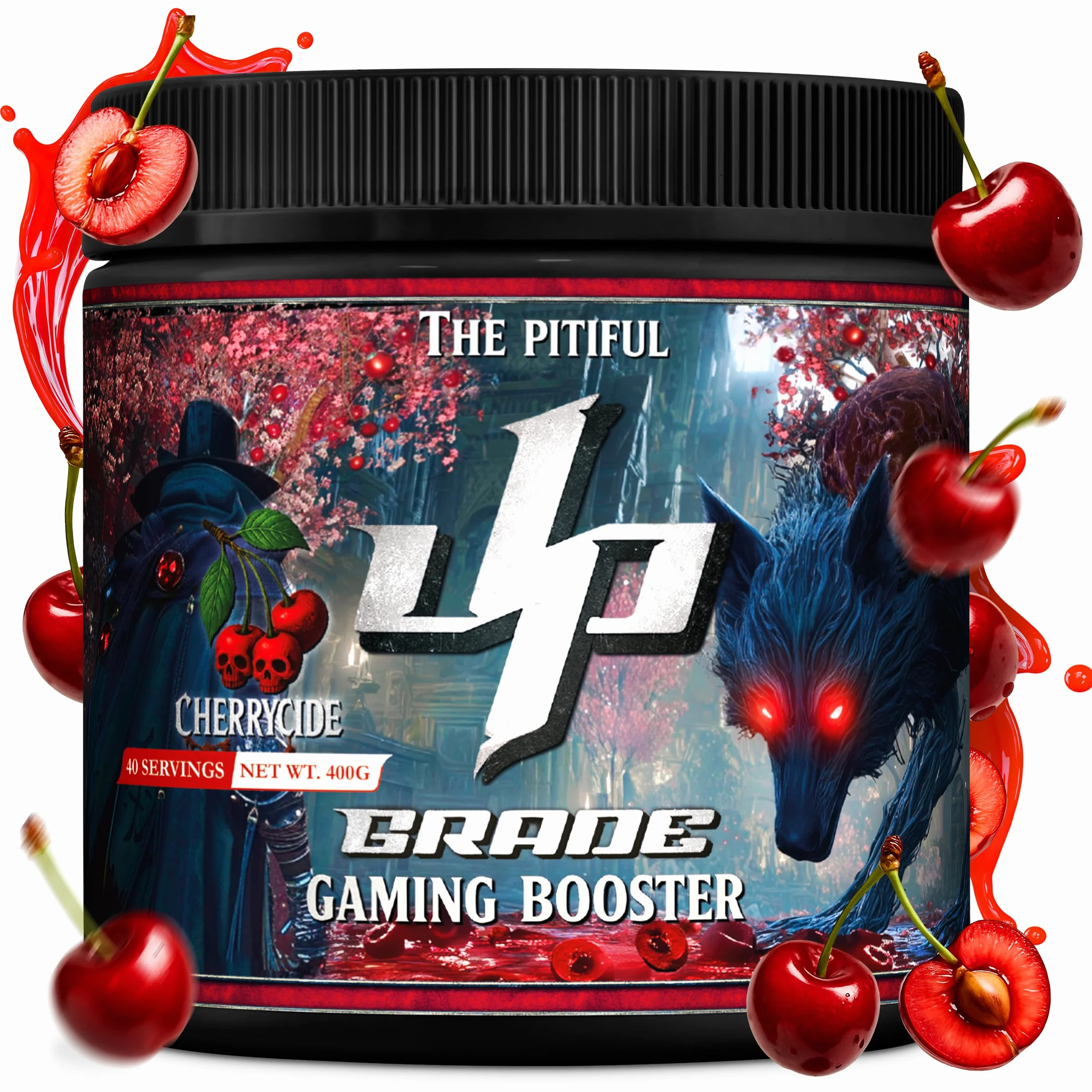 UP-GRADE Gaming Booster - Energy Drink Pulver für Fokus & Energie - 200mg Koffein, L-Tyrosin, Taurin, Vitamine & Magnesium - klarer, erfrischender Drink – 40 Portionen (400g)