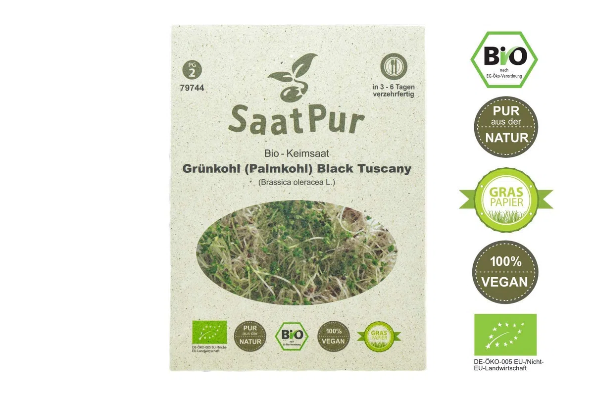 SaatPur BIO Keimsprossen Sortiment 4 Sorten Superfood Mix Mischung - Brokkoletti Alfalfa Grünkohl Basilikum