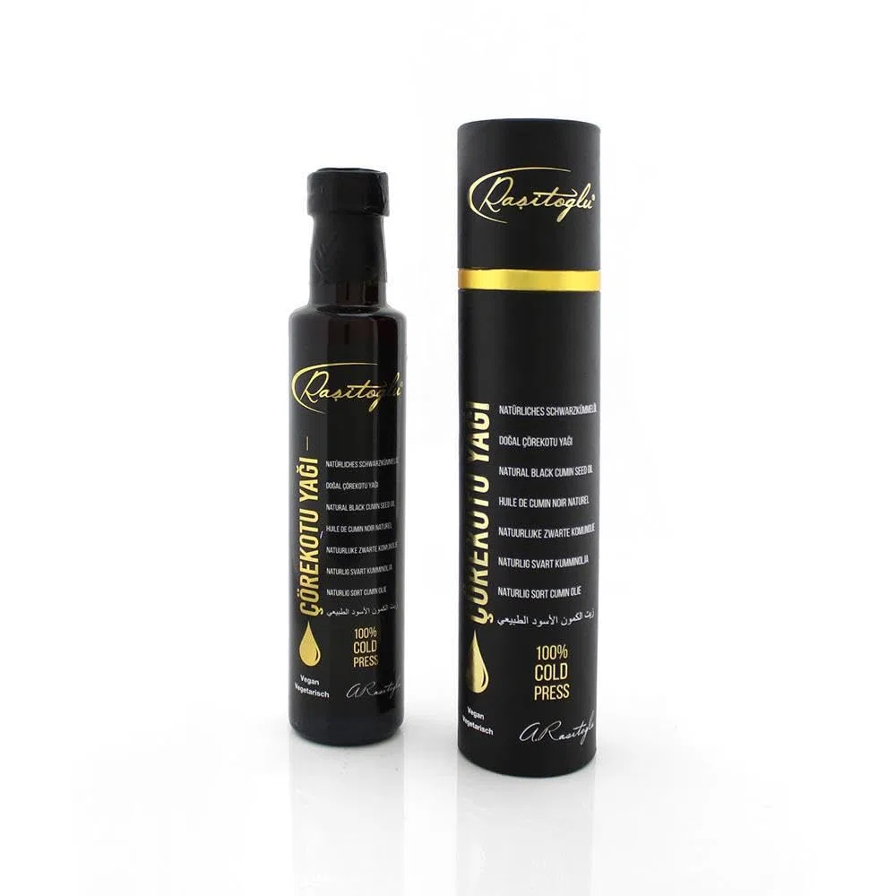 Rasitoglu HerbalFarma Schwarzkümmelöl 100% Kaltgepresst 250 ML Frei von Zusatzstoffen, Aromen Farbstoffen und Konservierungsstoffen