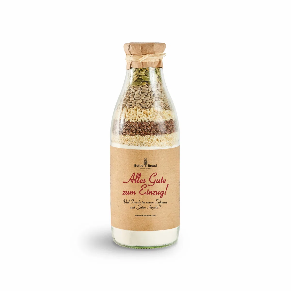 Brotbackmischung im Glas "Alles Gute zum Einzug" Backmischung im Glas Flasche Geschenk Geschenkidee Einzug Einzugsgeschenk Umzug…