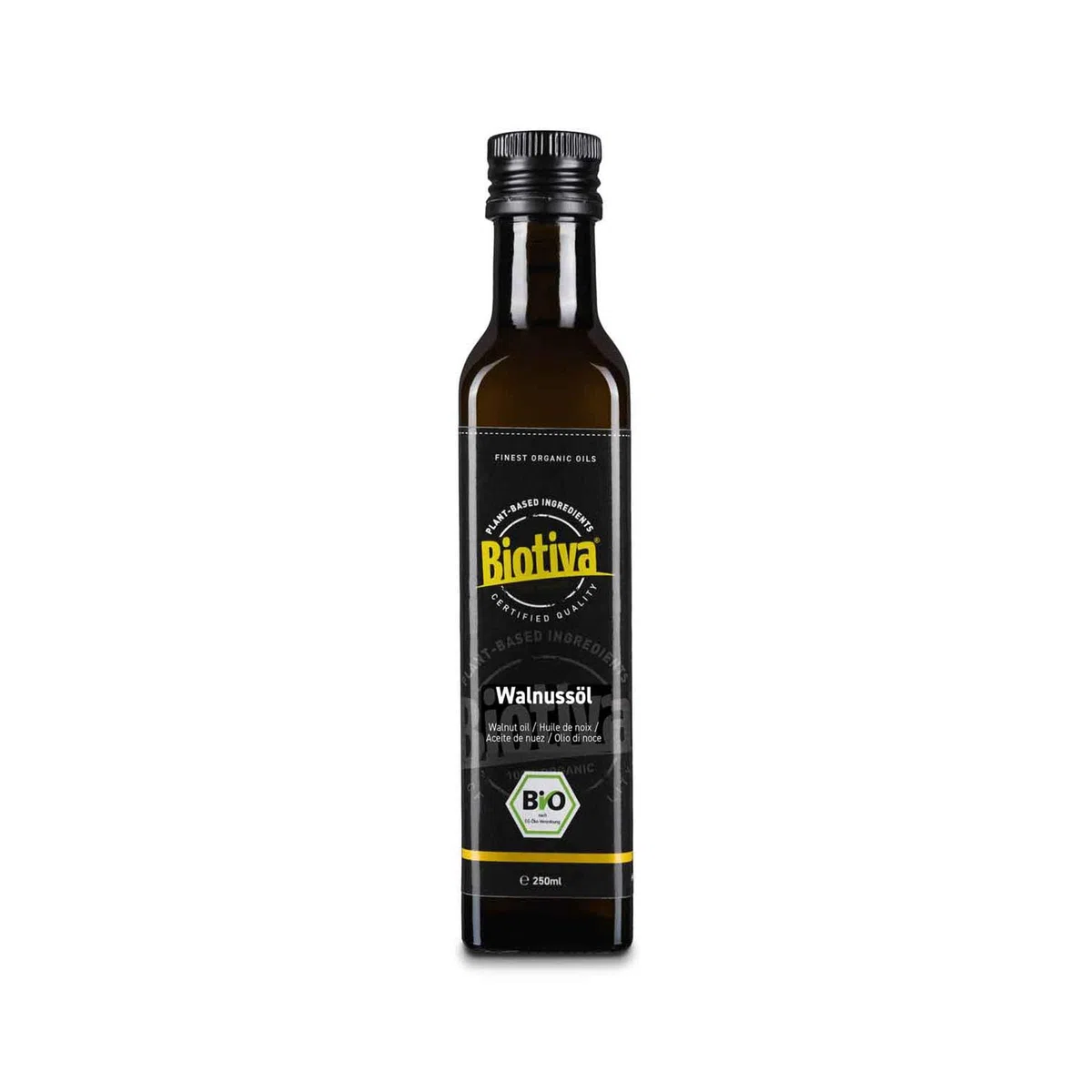 Walnussöl kaltgepresst Bio 250ml - Walnuss Öl - mild nussig - goldgelbe Farbe - ideal zu Gemüse & Süßspeisen - kaltgepresst in Deutschlnd - Biotiva