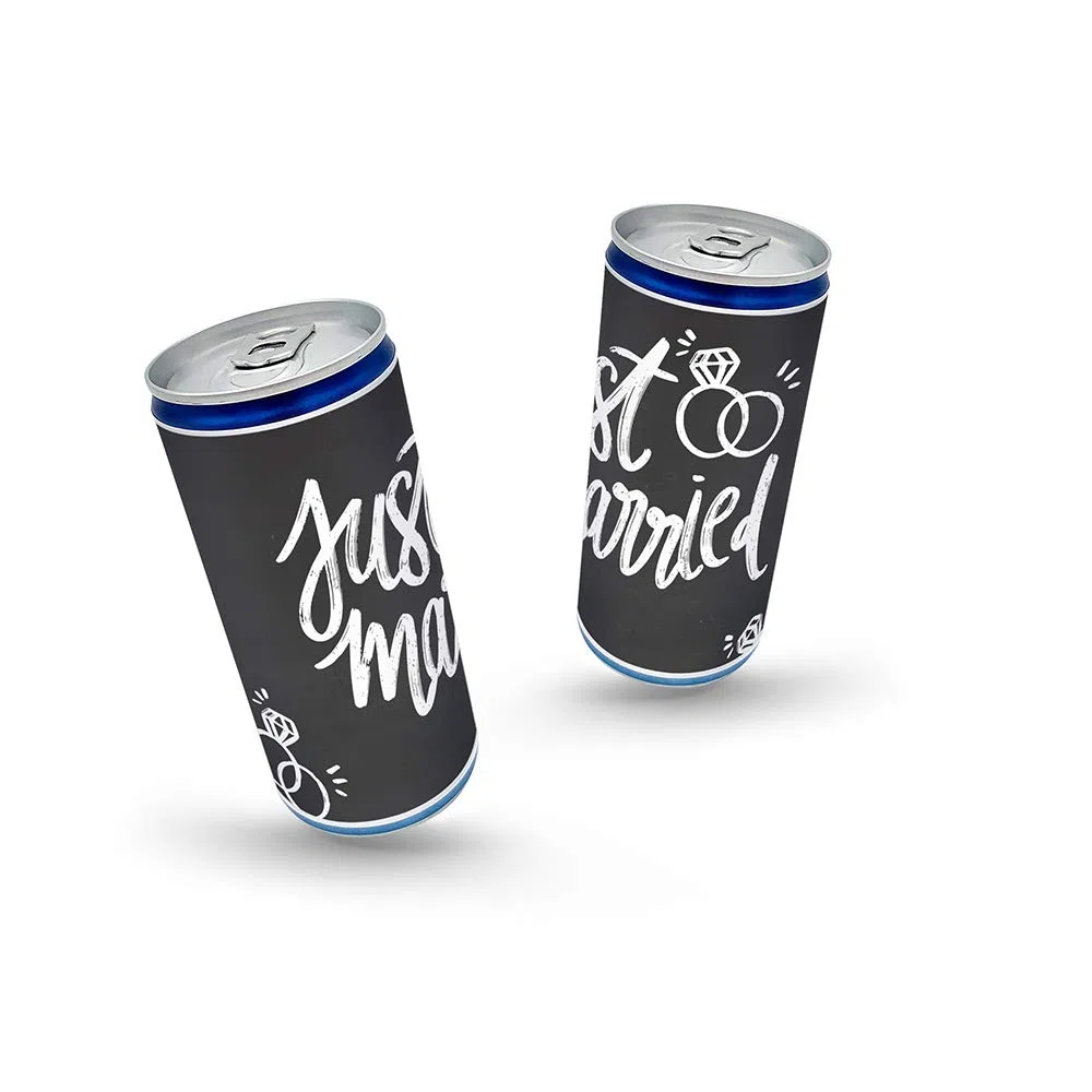 12 x City Secco 10% "Just Married" in Kreide Schrift Hochzeit EINWEGPFAND