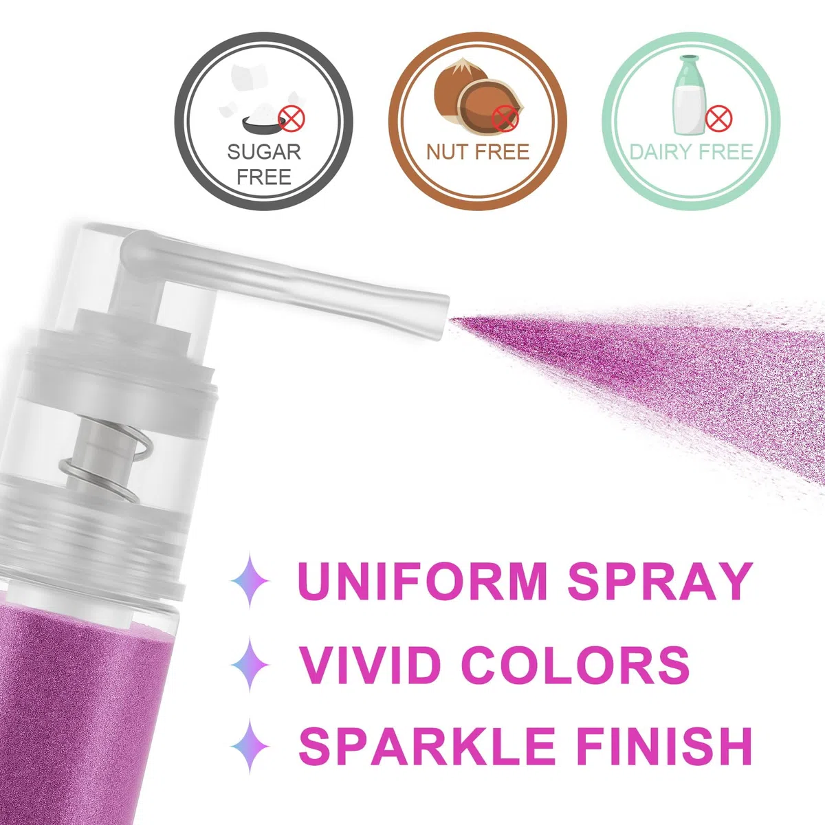 HOMY ARTY Essbares Glitzer Spray Set - 11 Farben Geschmacklos Essbare Glitzerpulver für Getränke, Lebensmittelfarbe Pulver, Essbarer Glitzer für Torte, Champagner, Cocktails, Glitzerspray Essbar - 4g