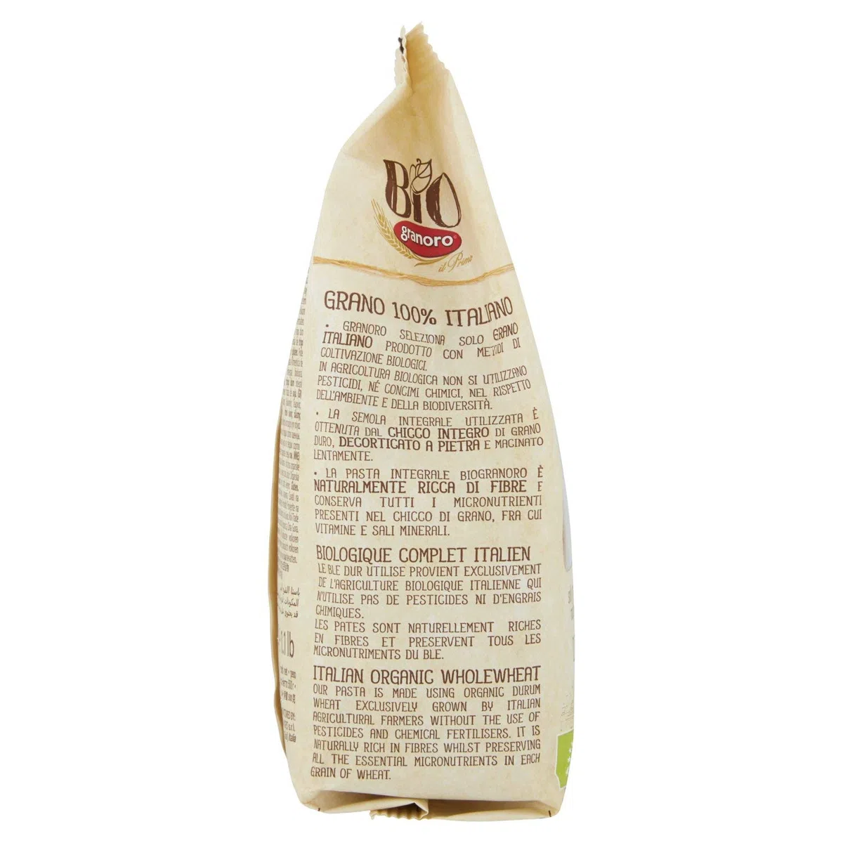 Bio granoro Integral gestreifte Fingern, 500g (Packung mit 4)