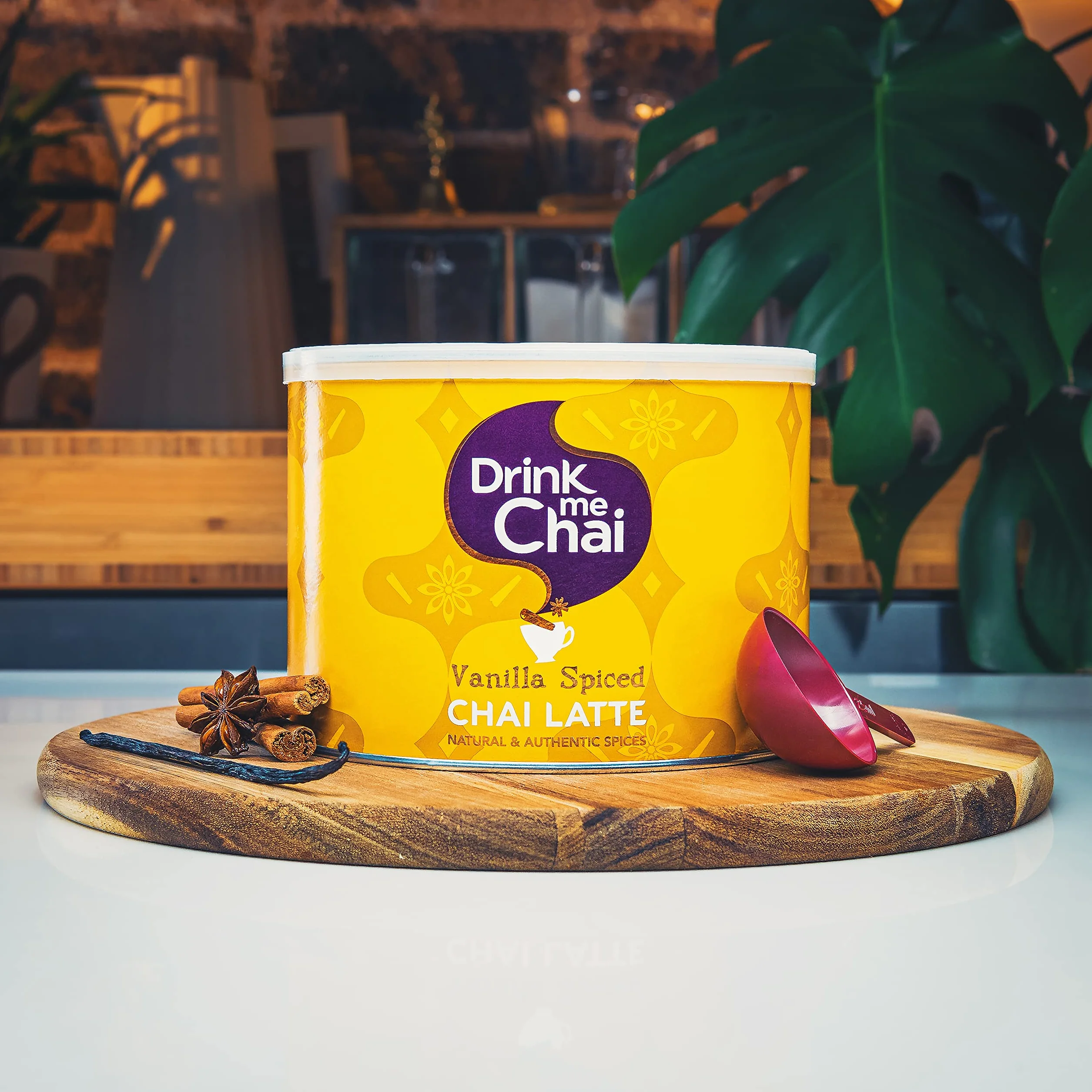 Drink me Chai Vanilla Chai Latte 1kg (1er Pack) - Einfach Wasser hinzufügen, Vanilla Chai Latte Pulver (50 Portionen)