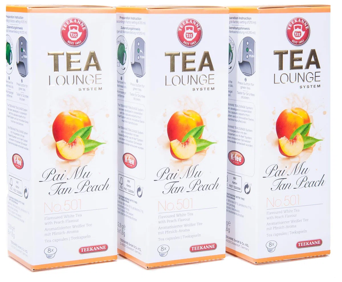 Teekanne Tealounge Kapseln - Pai Mu Tan Peach No. 501 Weißer Tee (3x8 Kapseln)