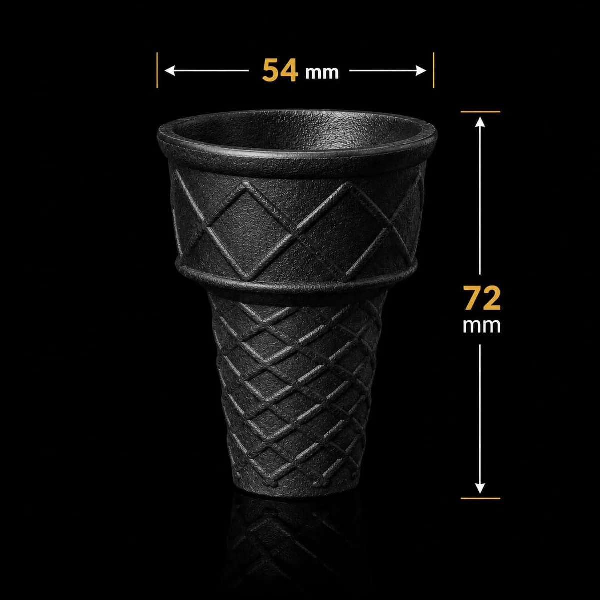 Cone Kings Softeisbecher 54x72 mm, 20 Stück, in verschiedene Farben Eiswaffeln & Waffelbecher in Eisdielen Qualität (Schwarz)