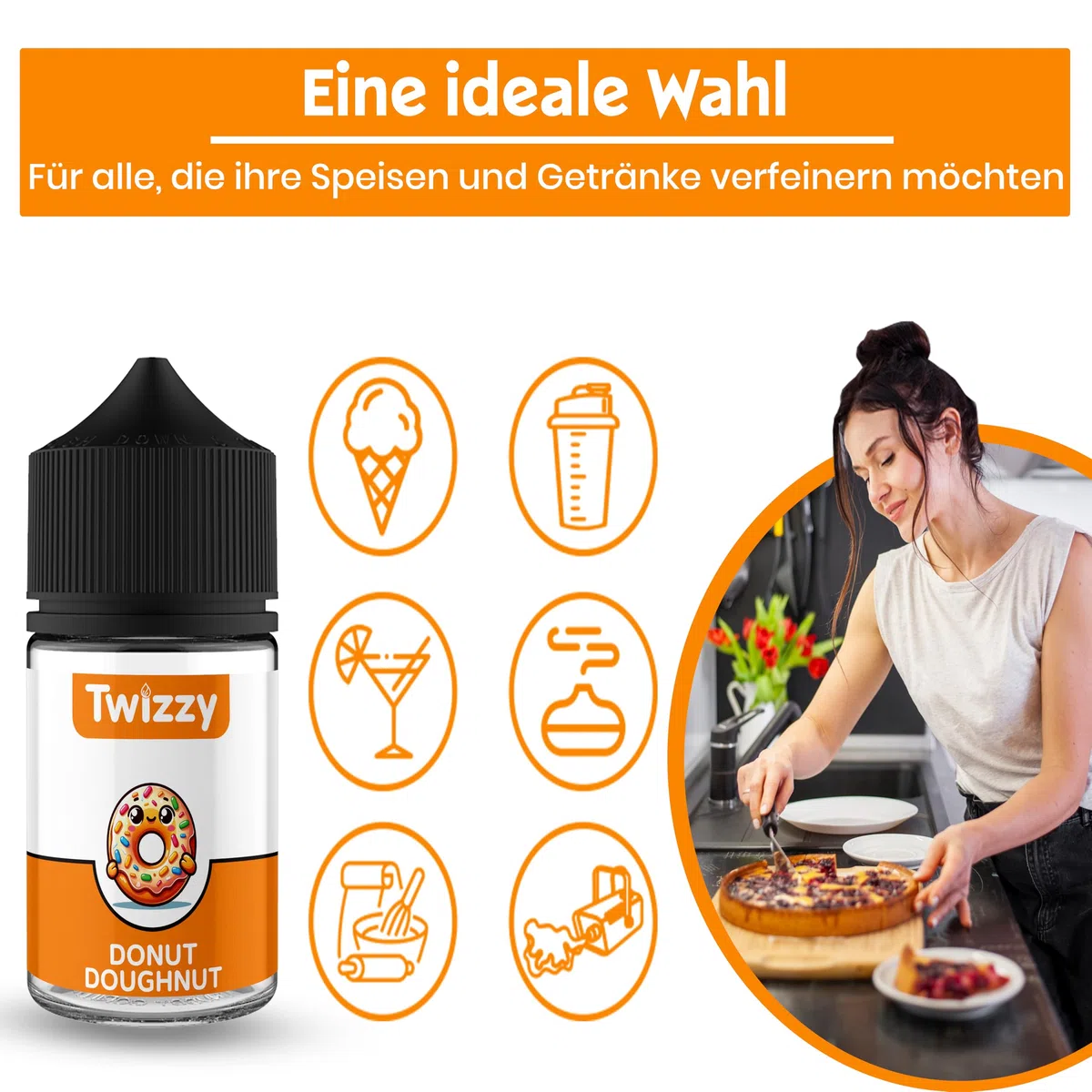 Twizzy Donut Lebensmittelaroma 60ml - Konzentrat für Backen, Desserts & Getränke