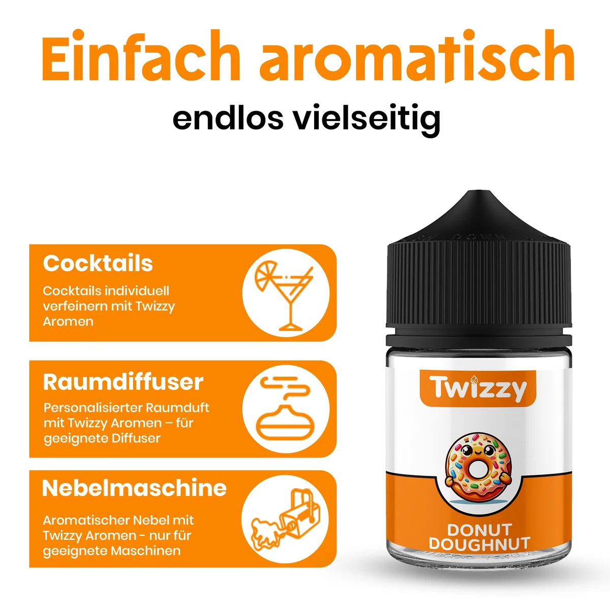 Twizzy Donut Lebensmittelaroma 60ml - Konzentrat für Backen, Desserts & Getränke