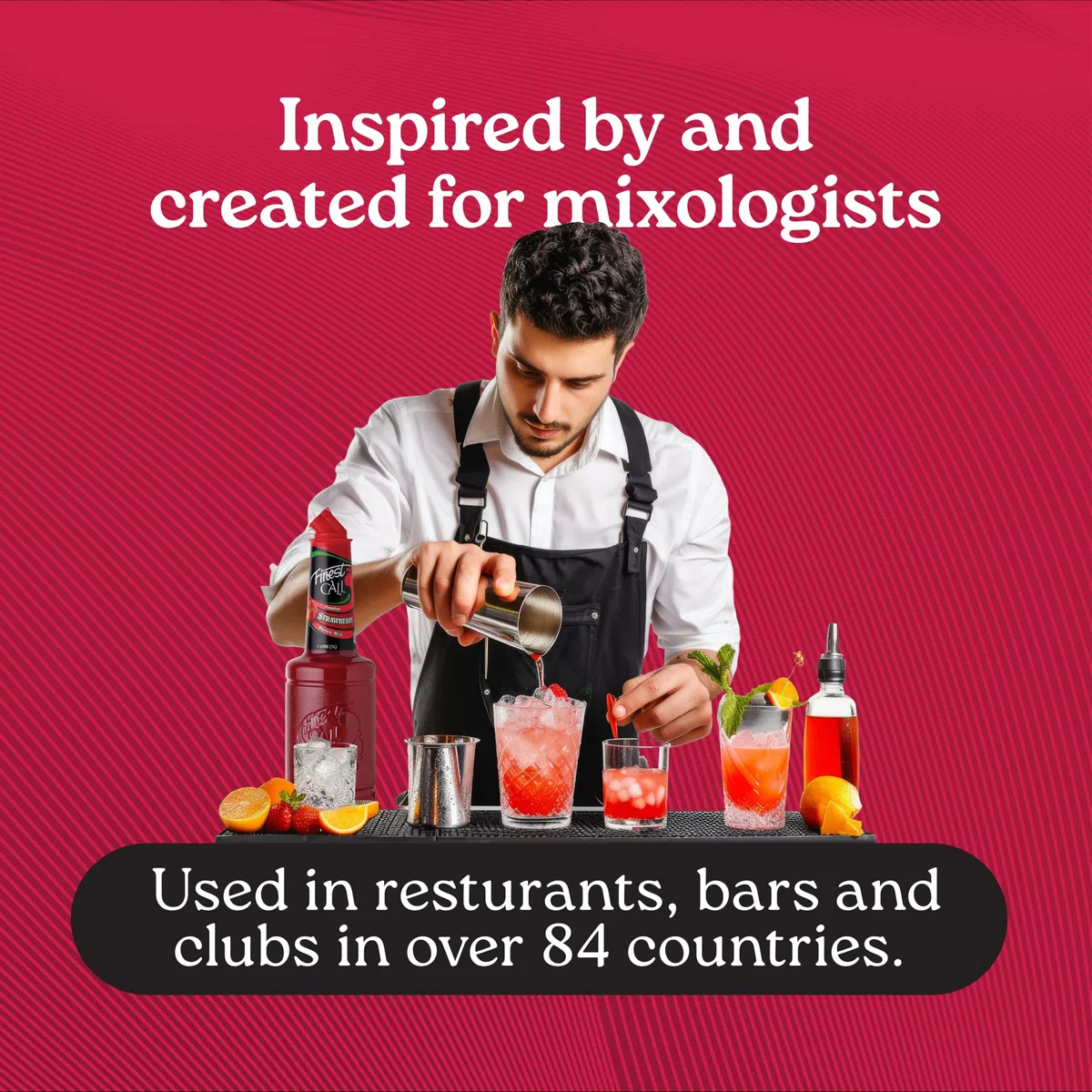 Finest Call Erdbeerpüree Mix, Premium Fruchtpüree Mix für Cocktails, Kochen und Backen, 1 Liter