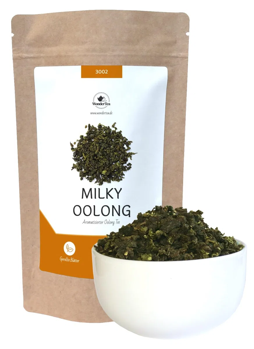Milky Oolong, Premium Halbfermentierter Tee mit Grüntee Charakter Lose, aromatisiert, Chremiger Geschmack | WonderTea Milky Oolong Tea (100g)