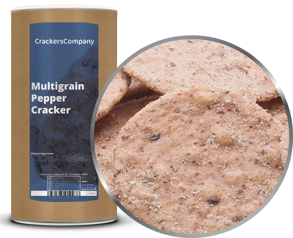 1 x 200g Mehrkorn Pfeffertaler mit schwarzem Sesam und grobem Pfeffer