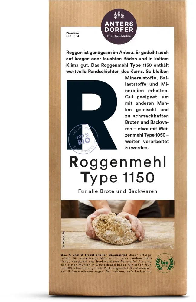 Antersdorfer - Die Bio-Mühle Bio Roggenmehl Type 1150 (6 x 1 kg)
