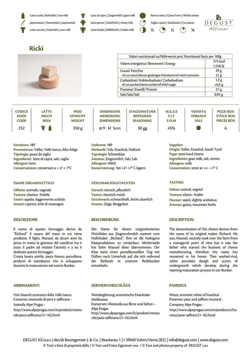 Ziegenkäse Ricki Untereggerhof ca. 250 gr.