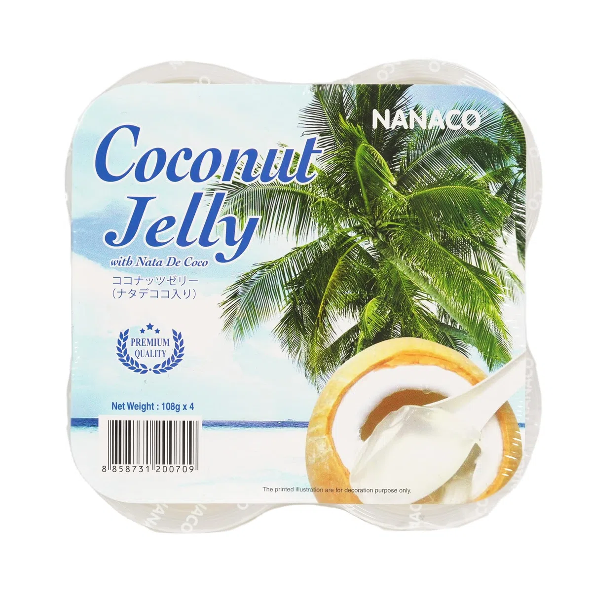 4er Pack (4x432g) Nanaco Coconut Jelly mit Nata de Coco