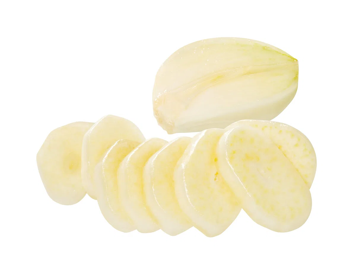 Hymor frischer Knoblauch in Scheiben - 1x 1kg - aus violettem Knoblauch Lila Knoblauch Las Pedroneras spanischer Knoblauh vegan glutenfrei voller Nährstoffe mediterran Kastilien-La Mancha