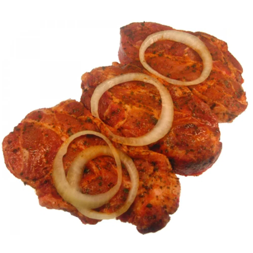 Eingelegte Steaks vom Schweinekamm 10 Stück Vorteilspack =. 2.000 g