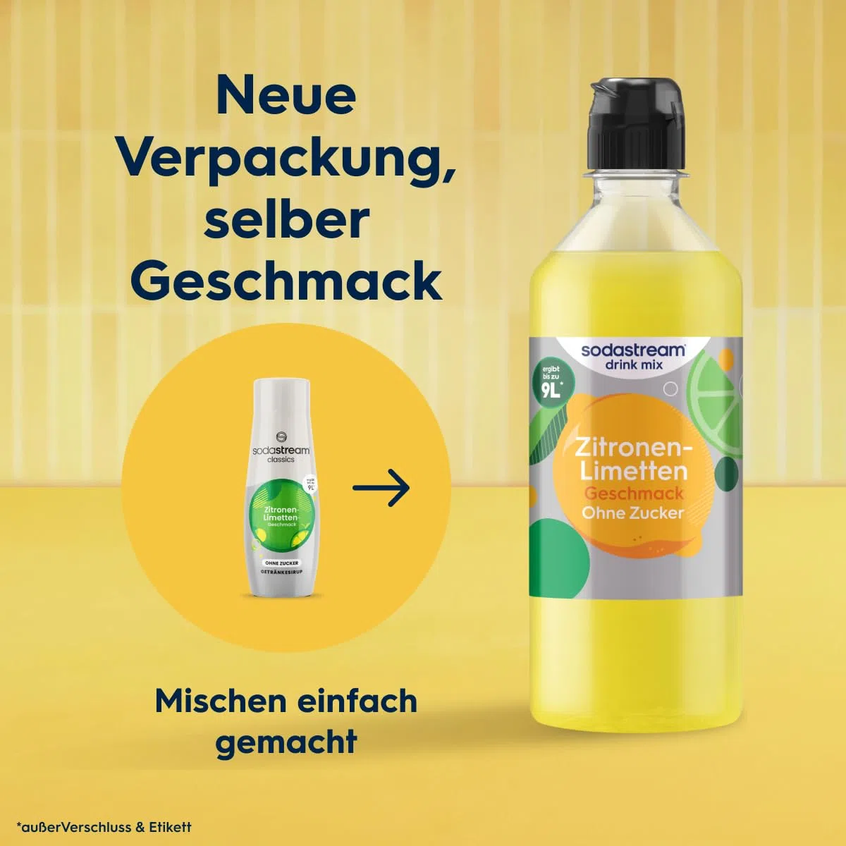 Sodastream drink mix Zitrone-Limette ohne Zucker – zuckerfreier Sirup für gesprudeltes & stilles Wasser, 4er Pack (4 x 440 ml),ergibt bis zu 9L Fertiggetränk